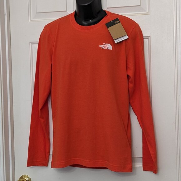 The North Face Men's TNF Sleeve Hit Long Sleeve Tee T-shirt Size S Orange NWT - Picture 2 of 8